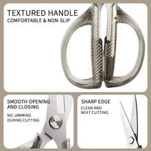 Multi-Purpose Household Scissors, Stainless Steel Heavy Duty Office Shears, Student Craft Sewing Scissors, Rust & Corrosion Resistant, Sharp & Durable - Tenglong - View 9