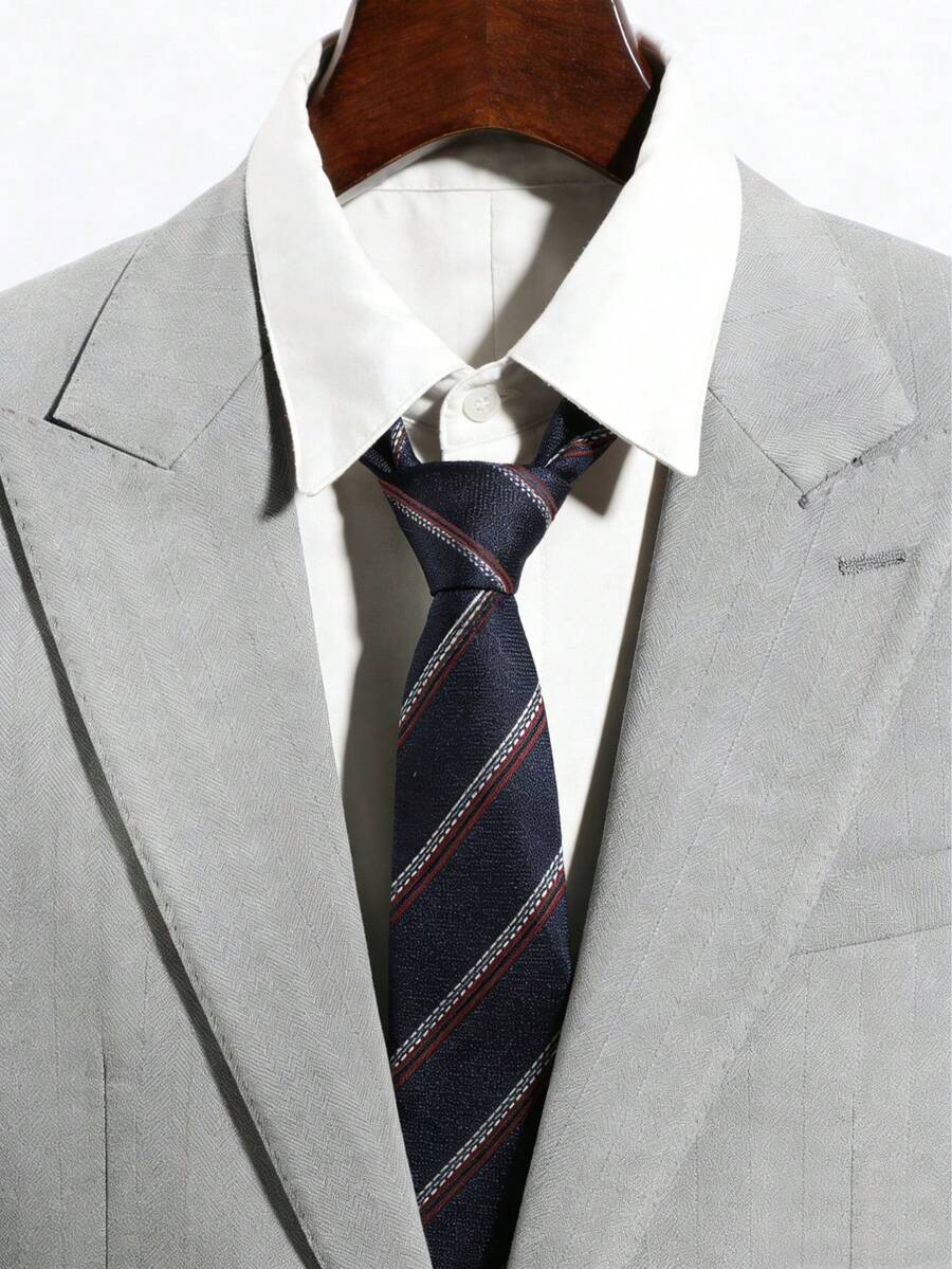 1pc Men's Fashion Encrypted Twill Simple Style Tie Suitable For Business Daily Matching - Multicolor - View 1