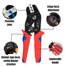 Ratchet Crimping Tool, Ratchet Wire Crimping Tool, For Open Barrel Terminal Connectors, For Insulated Terminal Connectors, Non-Insulated Mating Connector Ring Terminals, Electrical Crimping Tool, Crimping Pliers Suitable For 24-14 AWG - SN-02C (0.25-2.5mm²) - View 5