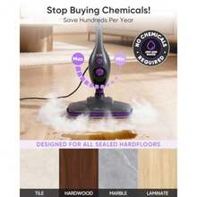 Steam Mops for Floor Cleaning 12 in 1 Handheld Steam Cleaner for Home Floor Steamer for Hardwood Floors and Tile Purple-grey - Ver 8