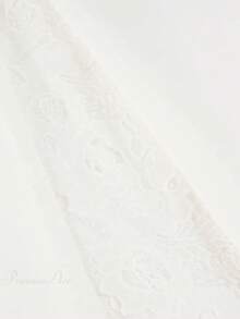 Solid Color Lace Patchwork Elegant Overlocked Hem Wedding Skirt White Summer - White - View 4