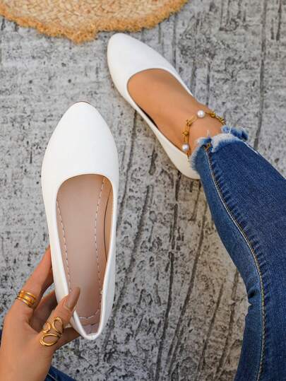 Women's Fashionable Elegant Office Loafers, Spring/Autumn New Soft-Sole Comfortable Mother Shoes, French Style Flat Casual Shoes, Korean Fashion Shoes, Odor-Resistant & Anti-Slip, Suitable For Tourism, Party, Office, Indoor/Outdoor, Apartment, Matching Dresses & Casual Wear