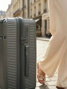 Carry-On Suitcase For Domestic And International Travel, 4 Double Wheels, 360° Rotating Lock, Built-In Padlock - Óxido marrón - Ver 4