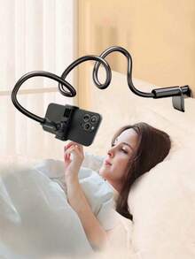 1 buah Dudukan Ponsel/Tablet Klip Ganda, Alas Spiral untuk Samping Tempat Tidur/Meja, Dapat Diatur 360°, Cocok untuk Streaming, Belajar, Kantor, Asrama, Hadiah Praktis - A - View 2