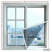 1pc Self-Adhesive High Density Window Screen, Breathable & Durable, Non-Obstructive, Suitable For Single/Double Layer Windows, Mosquito & Fly Repellent - White Edging and White Mesh - View 37