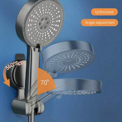 1pc Suction Cup Shower Head Holder, No Drilling Shower Head Bracket, Adjustable Shower Head Holder, Removable Shower Head Bracket, Suitable For Most Shower Heads