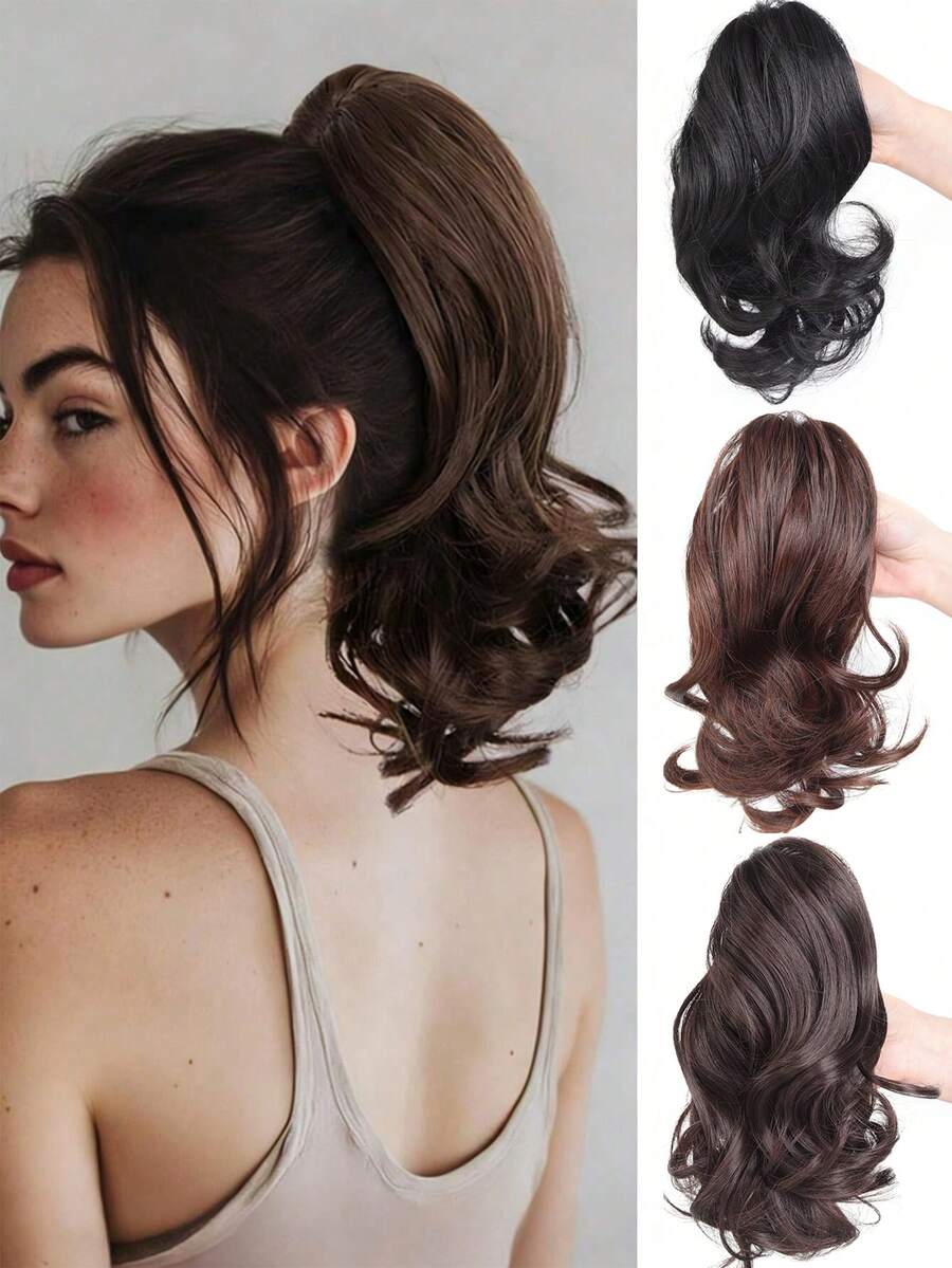 10 Inch Synthetic Kinky Curly Ponytail Extension With Claw Clip, Adds Hair Volume And Style, Elegant Hair Clip, Women's Hair Claw Accessory - Multicolor - View 1