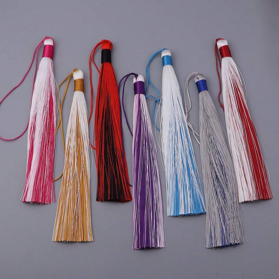 4pcs/Pack Dual-Color Tassel Pendant, Contrast Color Design, Bag/Key Chain Decor, DIY Craft Accessory, Clothing/Home Decor, Bookmark Making Tassel