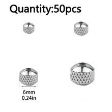 30-200 piezas Cuentas redondas de acero inoxidable, cuentas sueltas para hacer pulseras, collares, aretes, cuentas redondas pequeñas de precisión, con patrón de malla - Malla - Ver 10