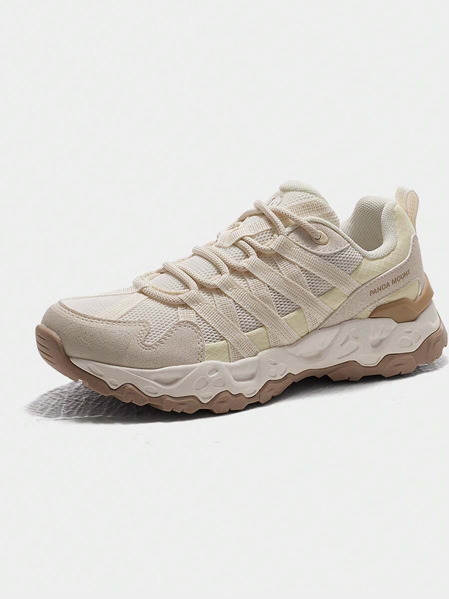 CAMEL CROWN Women's Outdoor Casual Shoes, Outdoor Professional Hiking Shoes Climbing Shoes Shock-Absorbing Anti-Slip Thick-Soled Breathable Hiking Shoes - Light Off-white/granular Beige - View 1