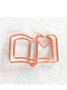 5/10/20pcs Book Shaped Mini Bookmarks With Rose Gold Clips - Irregular Return Needle - View 5