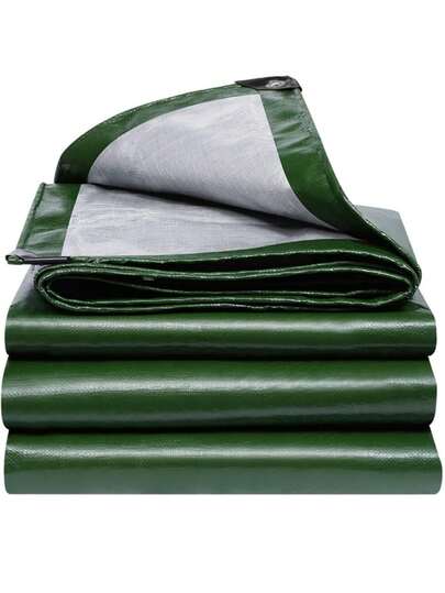 Lona impermeable de alta resistencia, lona de plástico resistente a los rayos UV con ojales y bordes reforzados, adecuada para patio al aire libre, piscina, barco, techo, camping, barcos, automóviles y garajes, etc. - Múltiples tamaños disponibles