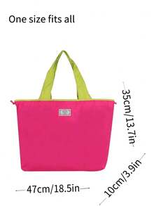 Fashionable Large Capacity Foldable Travel Shopping Bag - Hot Pink - View 6