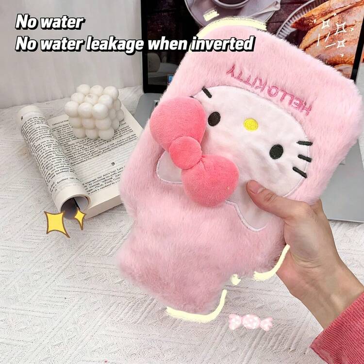 SANRIO Anti-Burst Plush Hot Water Bag - Licensed Cartoon Characters (,, ), Large Capacity For Belly/Feet Warmth, Dorm Room Essential - Multicolor - View 3