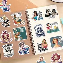 50张女性短语贴纸，PVC防水贴纸，自粘式，适用于学校文具、日记本、剪贴簿、手机、笔记本电脑、保险杠、滑板、水瓶、安全帽、汽车贴纸 - 1 Set - 查看 8