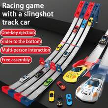 UINLE Baby Children's Racing Track Toy Set, Free Track Assembly, Comes With Random Alloy Racing Cars, Supports Multi-Player Competition, Helps Develop Hand-Eye Coordination And Focus, Ideal Birthday/Holiday Gift For Boys - Multicolor - View 2