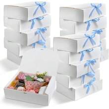 2个带盖白色礼盒，尺寸10x8x3.5英寸，可作伴娘邀请盒，配丝带，适用于婚礼、包装、礼物、生日、圣诞节、派对等场合。 - default - 查看 8
