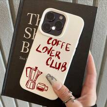 Minimalist Line Coffee Pattern Phone Case, Suitable for  17 16e 16 15 14 13 12 11 Mini Pro Max Air X XR XSMAX 8 7 Plus, Anti-Drop Matte Back Cover, Smartphone Protective Case, Daily Use Case, Fashion Phone Accessory, Creative Design, UV - Estilo 1 (1 pieza) - Ver 6