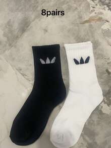 40/30/24 Pairs Unisex Comfortable Athletic Socks, Men's Long Socks, Suitable For Sports And Training, Women's Long Socks, Casual And Business Wear, Antibacterial, Soft, Black And White Color Matching, Odor-Resistant, Moisture-Wicking, Lightweight And Comfortable, Suitable For Autumn And Winter, 20/10/8/6/4/2 Pairs, Autumn - Multicolor - View 16