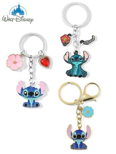  Móc khóa kim loại hình Stitch dễ thương của Disney, 1 chiếc: Móc khóa hình Stitch hoạt hình với mặt dây chuyền hình bông hoa, hoàn hảo làm phụ kiện cho ba lô du lịch. Lý tưởng để gắn vào túi xách và chìa khóa, đây là món quà Ngày Valentine tuyệt vời dành cho người yêu của bạn!