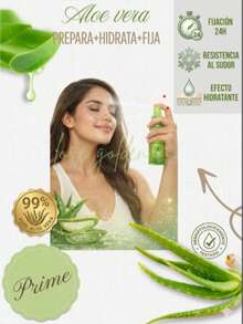 Paquete 12 Spray Fijador de Maquillaje Aloe vera - Resistente al Sudor y Calor - transparente - Ver 4