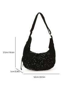 2026新款时尚女士单肩包，独特个性化斜挎包，百搭时尚设计 - 黑色 - 查看 3