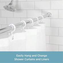 12 个白色塑料双层浴帘挂钩，多功能环，适用于浴室浴帘、浴帘衬里和厨房用品。 - 白色 - 查看 6