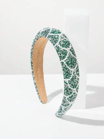 1pc Korean Fashion Exaggerated Baroque Style Colorful Crystal Candy Sponge Wide Headband, Suitable For Girls Attending Banquets And Parties