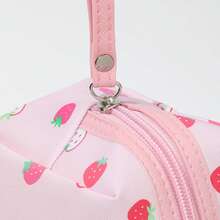 方形女士化妆包，多功能旅行收纳包，带拉链，防水PU材质，便携式化妆包，带腕带 - 彩色 - 查看 8