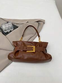 2026新款女士小众通勤手提包，法式腋下包，轻盈奢华半月形包 - 咖啡 - 查看 6