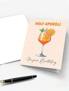 2 tấm thiệp chúc mừng sinh nhật hình ly cocktail Aperol Spritz ngộ nghĩnh (kèm phong bì) - Món quà sinh nhật hoàn hảo dành cho bạn bè, gia đình và người thân yêu. - Kiểu A - Xem 3