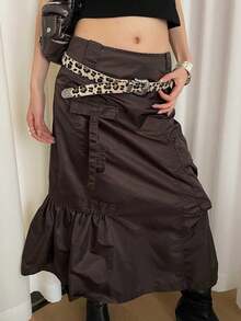 1pc Women's Beige PU Leather Leopard Print Design Bohemian Style Fashion Belt - Beige - View 3