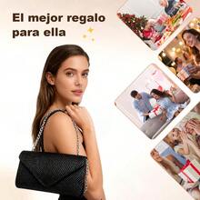 Bolso de Fiesta para Mujer de Cristal Brillante, Bolso de Mano Elegante con Diseño de Cristal Completo Llano, Bolso de Hombro Bandolera Versátil con Correa de Cadena, Bolso Lujoso Sofisticado para Boda Evento Formal Noche de Gala Ceremonia, Regalo Premium Ideal para Ella, Multiples Colores Disponibles - Negro - Ver 2