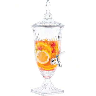 Glass Drink Dispenser 3L/0.8 Galllon  For Parties With Spigot Glass Iced Beverage Dispenser With Lid Wide Mouth Beverage Server For Party Bar Wedding Decoration