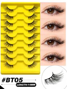 GROINNEYA 9 Pairs Half Lashes Create Eye Elongated False Eyelashes Wispy Fluffy Half-Strip Eyelashes Criss-Cross Mange Lashes Natural Look Fake Lashes Soft Volume 3d Mink Lashes,Eyelash Extension Suitable For Cosplay,Daily Use And Date-Makeup. - View 13