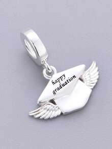1 Set Fashionable Romantic Youthful Graduation Series Backpack, Baseball Cap, Book, Pen, Running Boy, Graduation Cap Charm Pendant, Full Of Ceremonial Sense, Versatile DIY Bracelet Necklace Graduation Gift - Silver - View 9