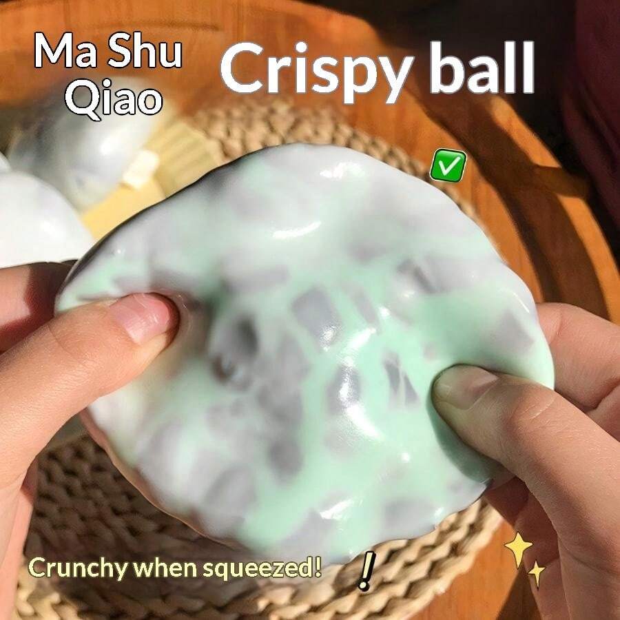 透明麻糬巧克力脆皮手工捏捏球，超级解压，噼啪作响，学生/上班族解压玩具 - 助眠 - 捏捏 - 解压 - 葡萄纹理，慢回弹，耐用，儿童/成人均可玩耍，完美儿童/成人礼物，节日/生日礼物，圣诞礼物，平安夜礼物，复活节礼物，礼物，游戏，复活节