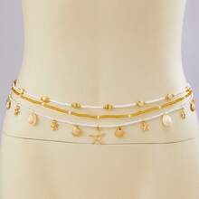 Bộ 3 món dây đeo eo hình vỏ sò, sao biển, ốc xà cừ, thích hợp cho phụ nữ đi nghỉ mát ở biển. - Nhiều màu - Xem 2