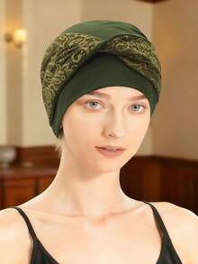 Women'S Head Wrap - Knotted Slouchy Beanie, Elastic Turban, Soft Chemo Cap, Headscarf Head Cover Brimless Hat - Color - View 9