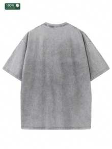 100 Percent Cotton Relaxed-Fit Short-Sleeve Two-Piece Set. Featuring A Flame-Inspired Logo And Star Emblem, This Design Blends Artistic Flair With Distinctive Appeal-A Unique Print That Ensures You Stand Out From The Crowd. Perfect For Everyday Casual Wear, It's An Essential Piece For Spring And Summer Outfits.Gras.Graphic T Shirts.Vintage T Shirts.Men 2 Piece Set.Conjunto Para Hombre.Hellsta R.Men Shorts Set. - Light Grey - View 3