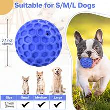 Indestructible Squeaky Dog Ball Relieves Anxiety Cleans Teeth Interactive Chew Toy for Aggressive Chewers Dog Toy for Large Breeds Outdoor Waterproof - Grande - Ver 3