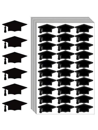 150张自粘式毕业帽装饰贴纸，适用于毕业派对、巧克力信封、礼品袋装饰