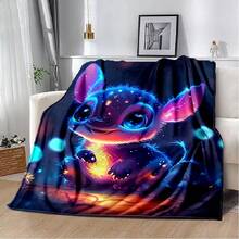 Cute Lilo Stitch 2 Cartoon 2025 New Style Gift Soft Plush Blanket,Flannel Throw Blanket For Living Room Bedroom Sofa  Cover(24).Jpg - trắng - Xem 1