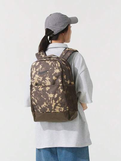 Nike 男女通用背包，BRSLA M BKPK - 9.5 AOP SP25 运动包，学生背包，尺寸：约 46*31*18 厘米