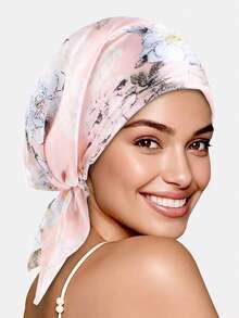 1pc Women's Taffeta Printed Triangular Hat, Headscarf Hat, Bandana Hat, Pirate Hat, Fabric Hat, Suitable For Daily Use - Multicolor - View 12