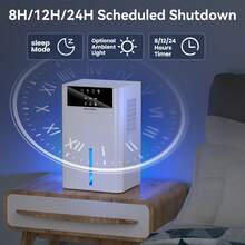 2200毫升容量半导体除湿机，便携式静音卧室除湿机，带LED显示屏、7色渐变氛围灯、定时器和自动关机功能 - 查看 4