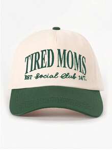 1顶女士刺绣“TIRED MOMS”撞色棒球帽，可调节户外防晒休闲帽，适合春秋季旅行、海滩，男女通用Y2K风格帽，夏季款 - 棒球帽 - 查看 16