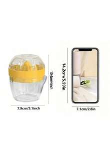 1pc Portable Multifunctional Orange Juicer - Efficient Manual Lemon Juicer, Manual Citrus Juicer, Manual Juicer For Orange/Lemon, Easy Squeeze Design, Easy Juicing, No Electricity Needed, Suitable For Kitchen, Restaurant - Multicolor - View 3
