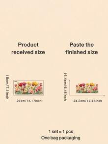 1pc Removable Spring Window Sticker With Realistic 3D Tulips, Daisies, Lavender And Sunflowers Asymmetrical Floral Pattern For Glass Doors, Mirrors, Showers - Easy To Peel And Stick Decor - B - View 12