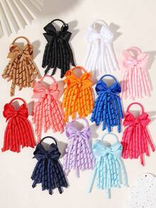 2pcs Bowknot Headbands, Bright Color Bowknot Headbands, Curly Ribbon Headbands - Mixed color - View 4